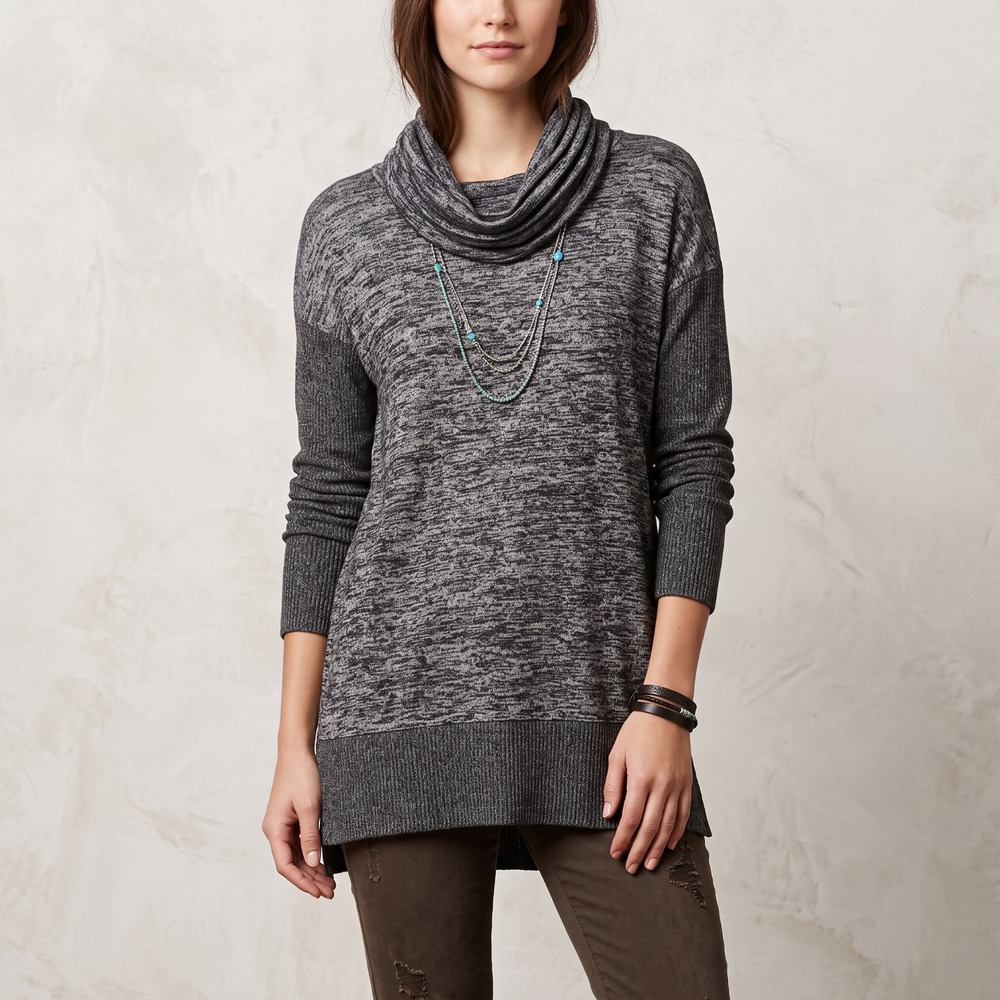 Gap Gorpcore Gray Cowl Neck Tunic Sweater Knit Cozy Minimalist Grunge Comfy L